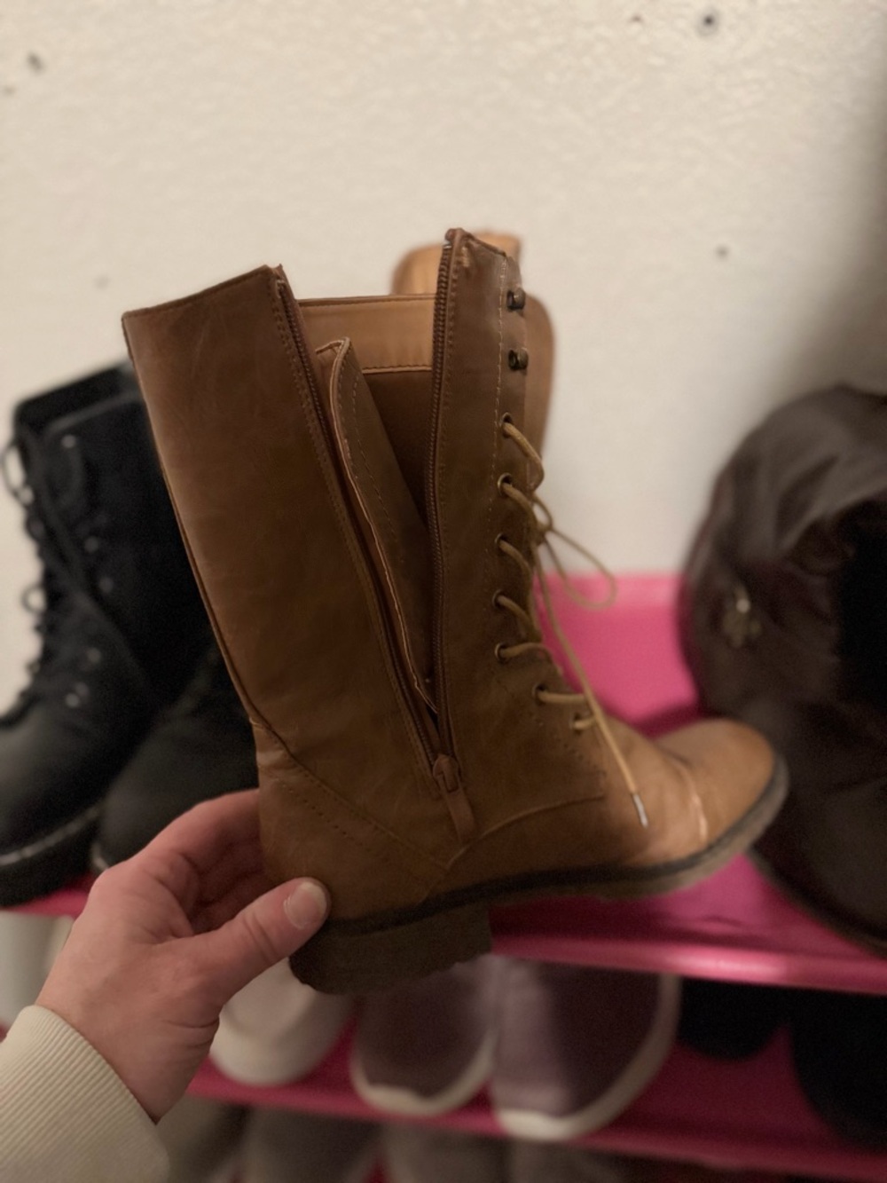 Women’s Brown Lace-Up & zip up boots